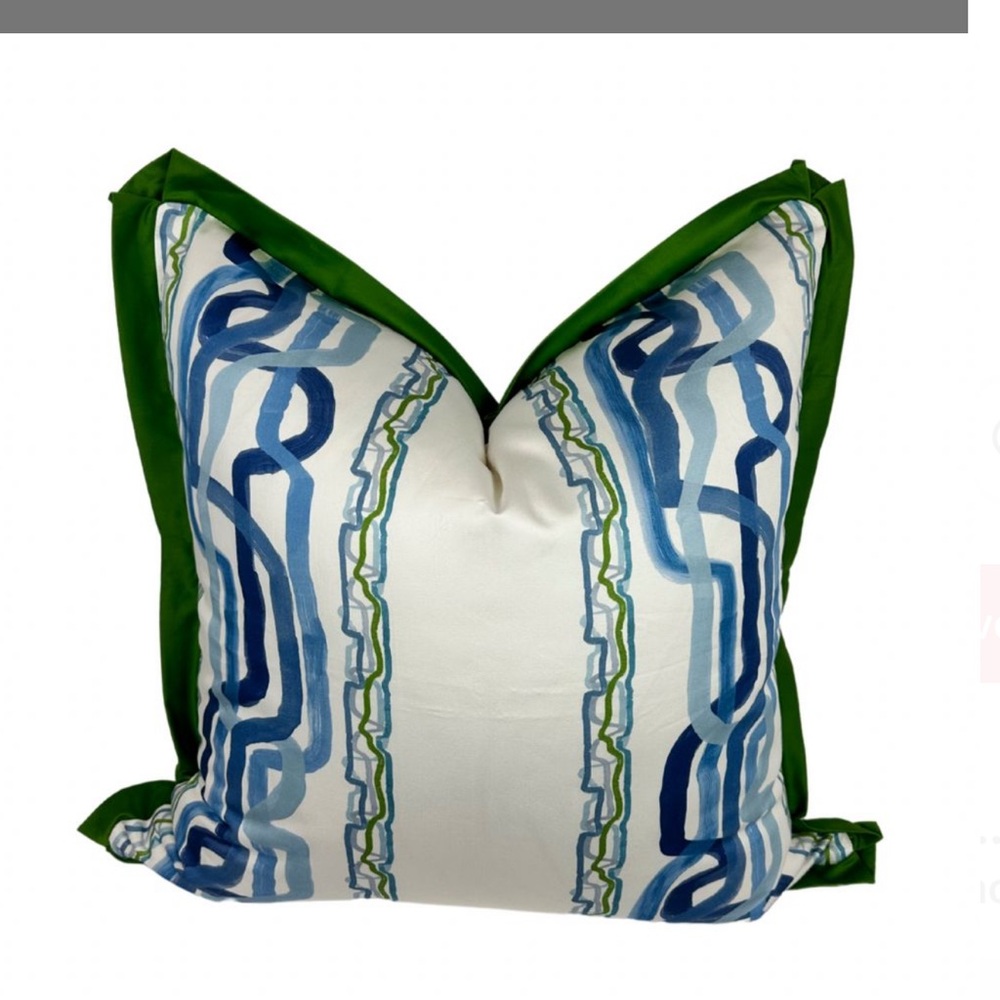 Custom Ferrick Mason Whiskey Stripe Accent Pillow (COVERING ONLY) Blue/Green
